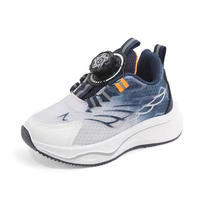Zapatos deportivos para niños 2025 primavera y otoño zapatos casuales para niños botón giratorio zapatos para correr para niñas suela suave zapatos de red para bebés solo - 1
