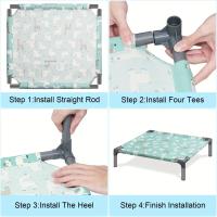 Hamaca desmontable para perro con alfombrilla lavable, cómoda cama elevada a prueba de humedad con fondo antideslizante, rectangular - details 3