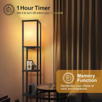 Lámpara de Pie con Carga y Control Remoto Estante de Madera LED Regulable de 4 Temperaturas de Color Incluye Bombilla Ideal para Sala de Estar, Dormitorio, Oficina Decoración Vintage - details 12