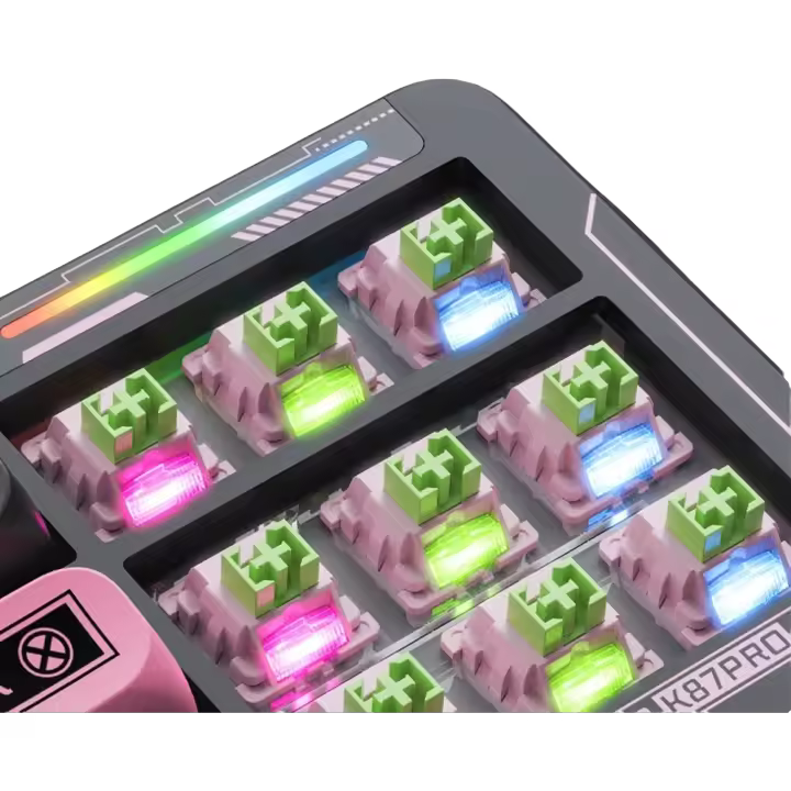 Teclado Mecánico De Juego LINGBAO K87 pro Con Keycaps PBT Structure Hot Swap 3/5 Pins Iluminación RGB Retroiluminada Gasket - 1