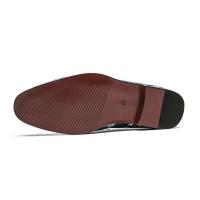 Zapatos casuales puntiagudos con patrón formal estilo caminar para hombres de cuero coreano - details 12