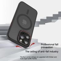 Funda de Teléfono Magnética Profesional MagSafe de Carcasa Dura a Prueba de Golpes para iPhone 14 12 13 15 Pro Max/Plus Carga Inalámbrica Mate Semi-Transparente Anti-choque - details 2
