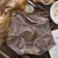 Bragas de seda helada de satén dulce para mujer, ropa interior de cintura alta ultrafina suave con encaje en la entrepierna de algodón y flores de malla, ropa interior sin costuras - details 3