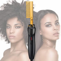 Hot Comb Straightener for Wigs and African Hair Flat Irons Fast Heating Straightening Brush Straight & Curler Roller Styler Tool - details 0