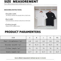 Camisetas Casuales de Verano para Hombres Algodón Puro, Cuello Redondo, Mangas Cortas, Nuevas Camisetas de Pareja con Estampados de Logotipo - details 15
