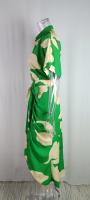 Vestidos largos elegantes para mujer, solapa, cuello en V, manga corta, cintura alta, oficina, Maxi Verde S - details 3