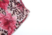 BUNO-Conjunto de 2 piezas con estampado de flores de gato extraño para mujer, Tops cortos con cuello Halter y volantes y espalda descubierta + trajes Hipster ajustados Panst Hottie - details 10