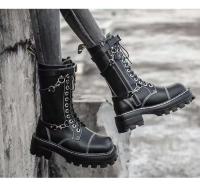 Trabajo impermeable senderismo combate cordones botas de tacón bajo, botines - details 6