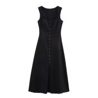 Vestido Midi de lino para mujer europea y americana - details 4