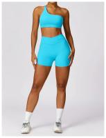Pantalones cortos de Yoga de cintura alta para mujer, mallas cortas de realce de barriga para Fitness, gimnasio, correr - details 24