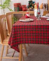 Mantel de Mesa de Cuadros a Cuadros con Borla Cubierta de Mesa sin Arrugas Lavable para Navidad, Fiestas y Año Nuevo - details 12