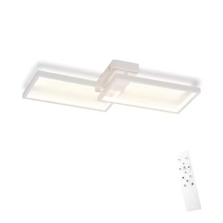 CBJKTX Luz de techo LED Metal blanco 48W 80CM Lámpara de sala de estar regulable moderna con diseño rectangular Cocina de habitación - 1