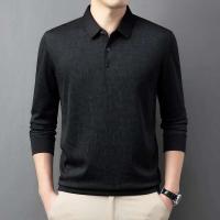 Camisa de negocios casual para hombre, polo de manga larga con insignia, color sólido, transpirable, cómoda, versátil, a la moda, - details 19