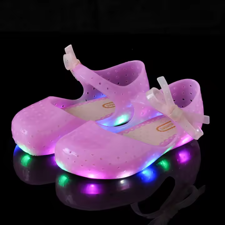 Nuevas sandalias para bebés niños, de gelatina, cristal, zapatos luminosos con luces LED intermitentes. - 1