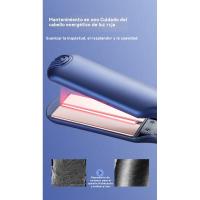 Azul clip de pelo liso ancho casa rizador de alisar el poder portapapeles esponjoso ajuste de temperatura de varias velocidades - details 4