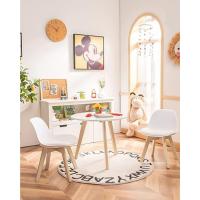 Conjunto de Mesa y Silla para Niños de Madera Natural 4 en 1 para Lectura, Artesanías, Snacks, Juego Ensamblaje Completo, 300-400mm - details 2