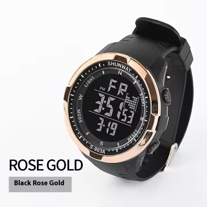 SHUNWAY Shengwei Sports Reloj electrónico luminoso multifuncional impermeable de ocio a la moda para hombre - 1