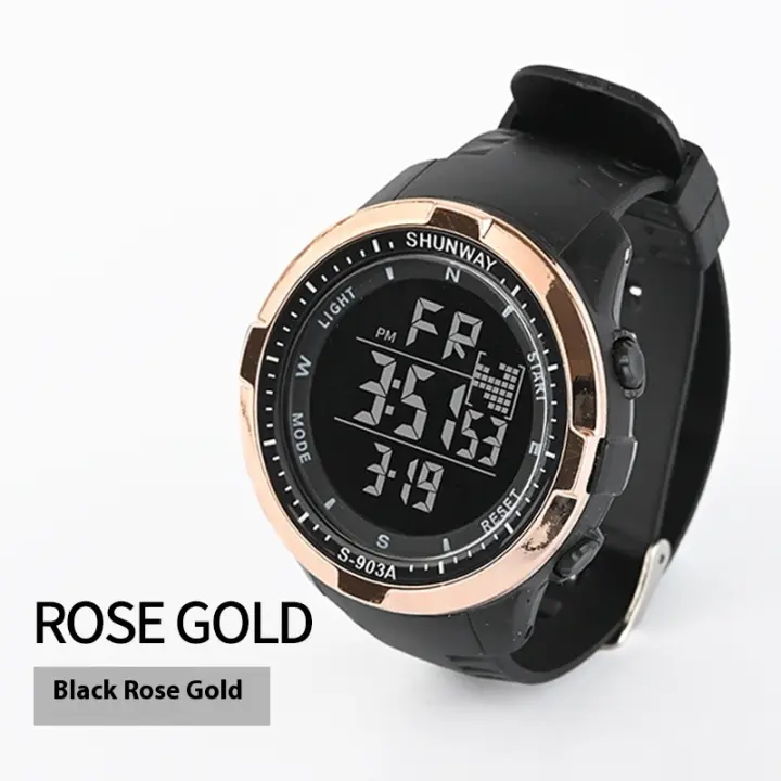 SHUNWAY Shengwei Sports Reloj electrónico luminoso multifuncional impermeable de ocio a la moda para hombre - 1