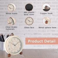 Reloj, Reloj Despertador Analógico Relojes Redondos Pequeños Súper Silenciosos Sin Tictac Colgables (Árabe) - details 1