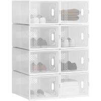 Cajas de Zapatos de Plástico Transparentes Apilables y Plegables Organizador de Zapatos para Armario con Tapa Frontal - details 35