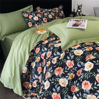 Svetanya Juego de Ropa de Cama con Diseño Floral Pastoral en Amarillo y Morado Tamaño Queen y King Algodón Egipcio Ajustable - details 31