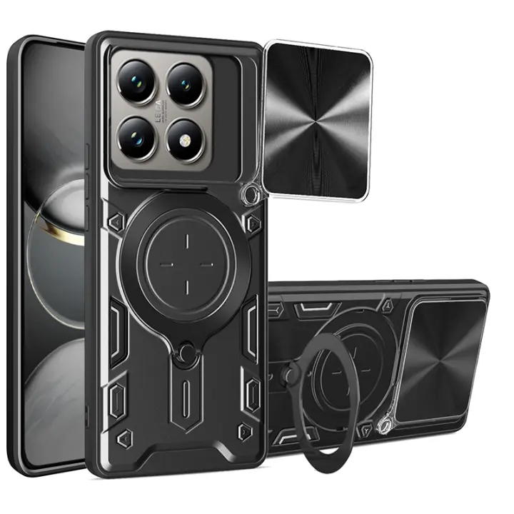 Funda para Xiaomi 14T / 14T Pro Slide Cámara Lente Protección Kickstand Hard Back Cover - 1
