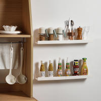 Estante de pared flotante sin taladros para baño, ducha, sala de estar, dormitorio, organizador, 27x8,5 cm - details 3
