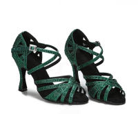 Zapatos de baile de salón con diamantes de imitación para mujer, zapatos de baile latino para niñas, zapatos de fiesta de suela suave para interiores - details 2