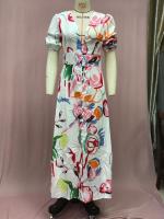 Vestido largo de playa para mujer, prenda ajustada con dobladillo grande, estampado de cuatro caras, novedad de primavera, 2024 - details 6