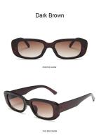 Gafas de sol cuadradas negras para mujer, gafas de sol rectangulares pequeñas, espejo transparente graduado para mujer - details 10