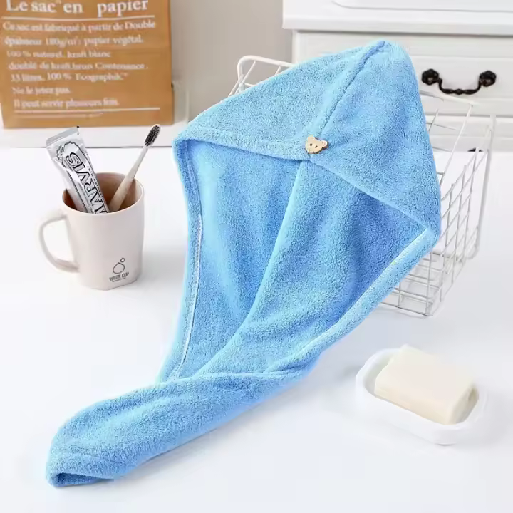 Gorro de Secado de Cabello de Microfibra de Secado Rápido Gorro de Toalla Súper Absorbente para Mujeres Gorro de Baño Sólido - 1