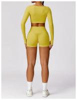 Conjunto de Yoga de 2 Piezas Traje Deportivo para Mujer Pantalones de Yoga con Manga Larga - details 9
