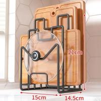 Soporte para tabla de cortar multicapa, soporte de Metal para arte del hierro, estante para tapa de olla, estante Vertical para ahorrar espacio, organizador de tabla de cortar, gabinete - details 12
