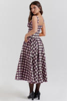 Vestidos a cuadros para mujer, vestido de verano con cuello Halter - details 14