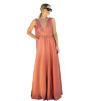 2025 Vestido largo de satén sin mangas Para mujer, de estilo imperio prenda elegante, Vintage, Para boda - details 1