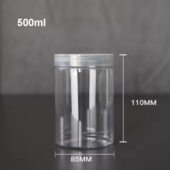 Frascos de plástico transparente para cocina, caja de almacenamiento para embalaje de galletas, granos de café, nueces, tanque de sellado de aperitivos, contenedor de alimentos, 12 piezas, 500ml - 1