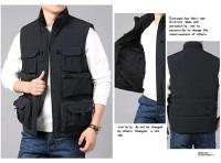 Chaleco Cargo para Hombre Abrigo Táctico de Lana Gruesa sin Mangas, Traje de Trabajo con Bolsillos, 6XL, Novedad 2025 - details 8