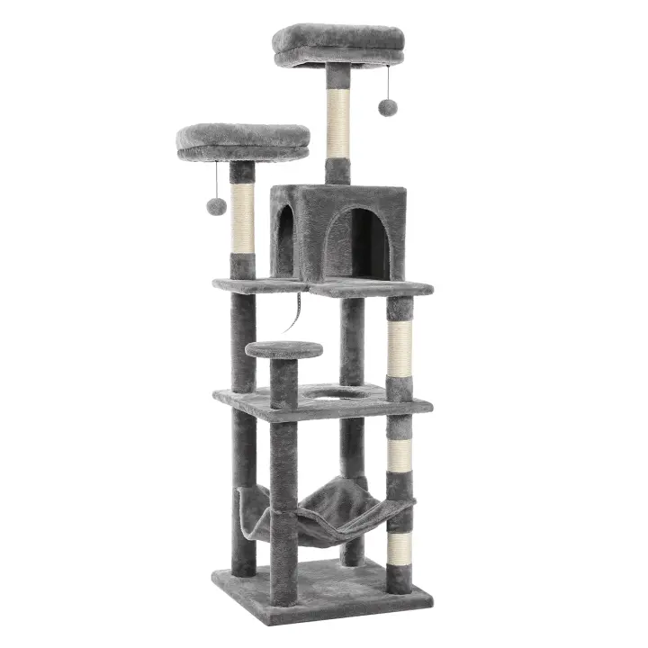 Árbol Rascador para Gatos de 46x46x154 cm - 1