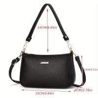 Bolso de mano para mujer de gran capacidad - Bolso bandolera informal negro con cierre de cremallera, perfecto para compras, viajes y uso diario, bolso cruzado - details 1