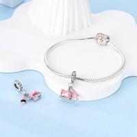 Cuentas colgantes rosas para máquina de coser, dijes de plata 925 para pulsera, collar Original, joyería fina para mujer - details 3