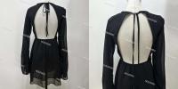 Elegante Vestido Mini de Encaje con Lazo Trasero Moda Femenina para Fiestas - details 0