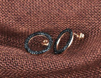 Pendientes De Acero Inoxidable JeeMango Forma Redonda Color Rosa Oro Cristal De Arcilla Blanca/Black Regalo De Navidad Para Mujer - details 5