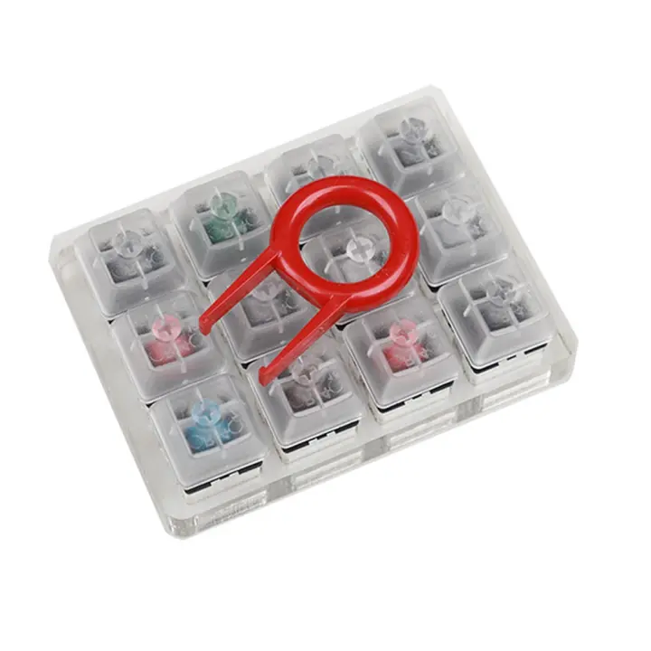 Probador de interruptor de 12 teclas con Base acrílica para teclado mecánico Cherry MX, interruptor de teclado mecánico con extractor de llave - 1