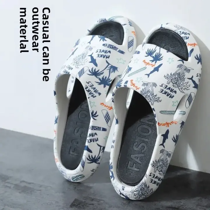 Zapatillas de Moda para Hombres y Mujeres Suela Gruesa, Uso Interior y Exterior, Estilo Casual, Deslizantes de Plástico para el Hogar y Baño - 1