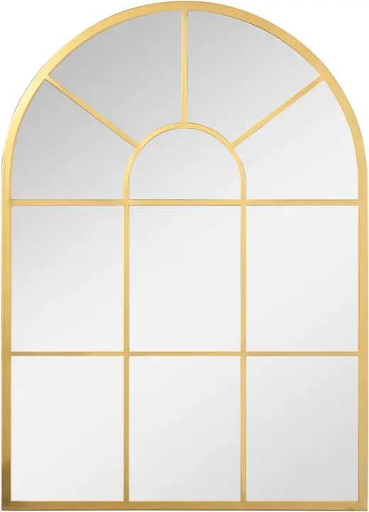 Espejo decorativo de pared de 50x70 cm, espejo de ventana de metal para salón, dormitorio, entrada, estilo moderno, negro. - 1