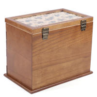 Joyero de madera marrón de 6 capas, organizador de almacenamiento, regalo de Navidad para mujeres o niñas - details 4