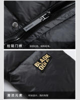 Chaqueta larga de plumón para hombre, de oro negro, chaqueta de algodón cálida con capucha de invierno enroscada - details 16