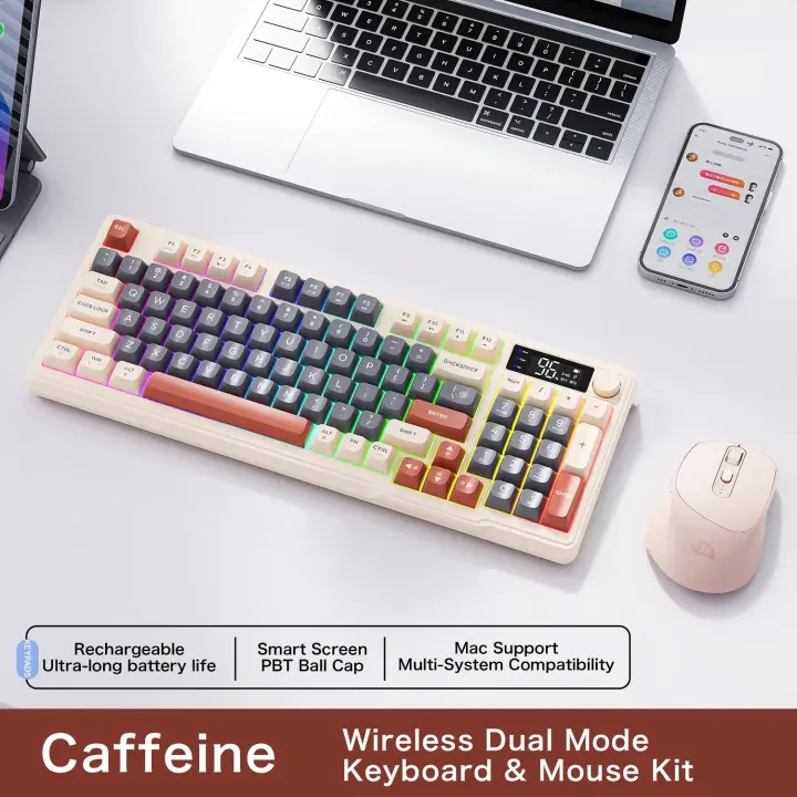 M87-teclado inalámbrico de doble modo con Bluetooth, juego de ratón, teléfono móvil, escritorio, Oficina, sin retraso - 1