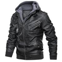 Chaqueta de cuero de imitación con capucha para hombre primavera otoño invierno estilo casual chaqueta juvenil moda más chaqueta de cuero cálida a prueba de viento de terciopelo - details 4