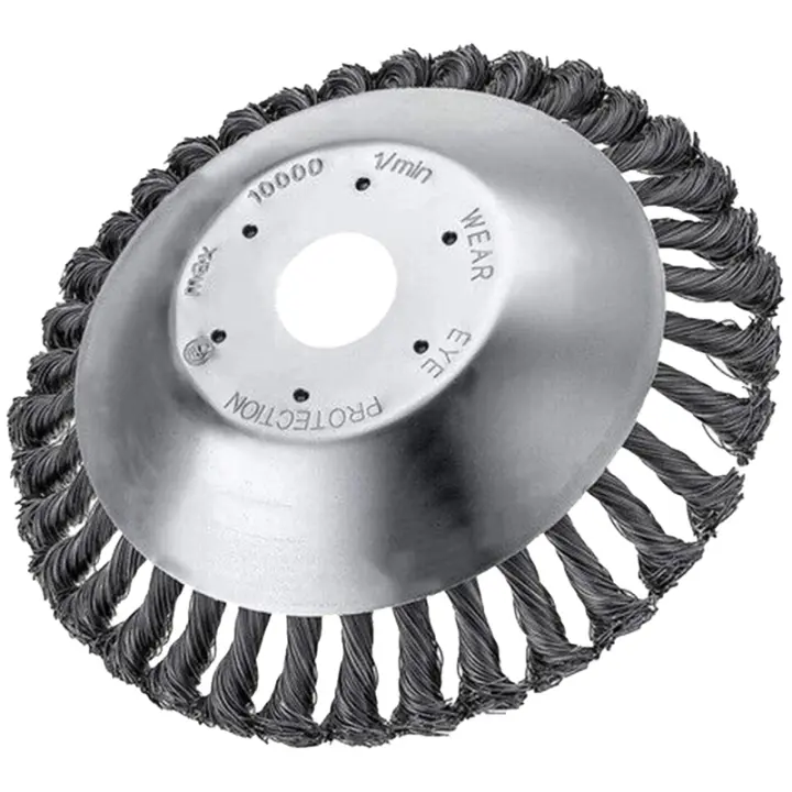 Cabezal de rueda de deshierbe de alambre de torsión de cortacésped, disco de eliminación de óxido, 8 pulgadas - 1